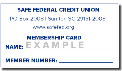 Example of SAFE's Membership Card