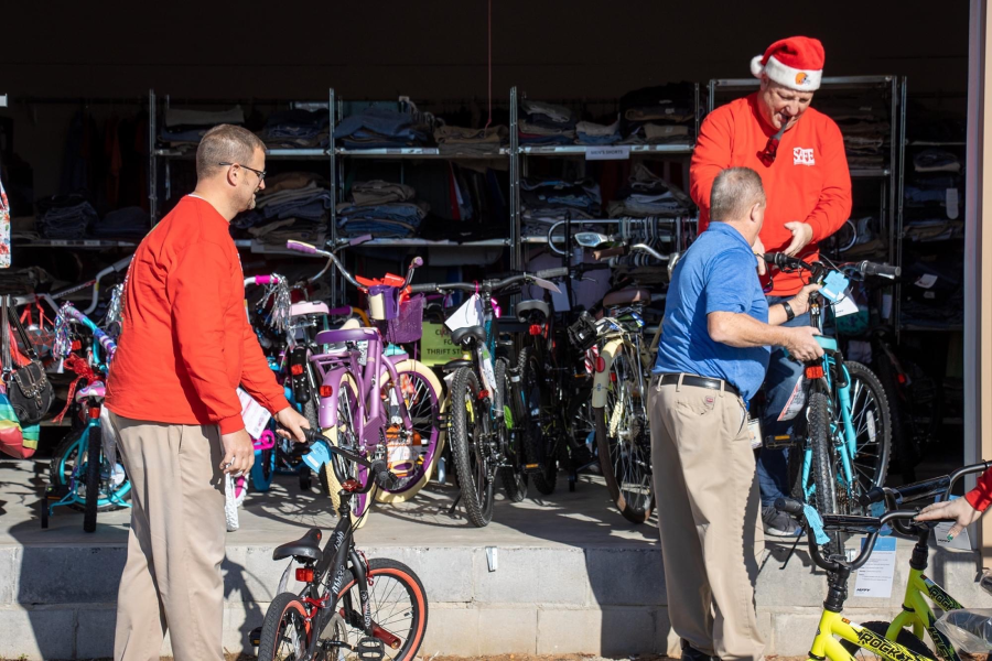 SAFE employees delivering bikes to United Ministries in Sumter, SC