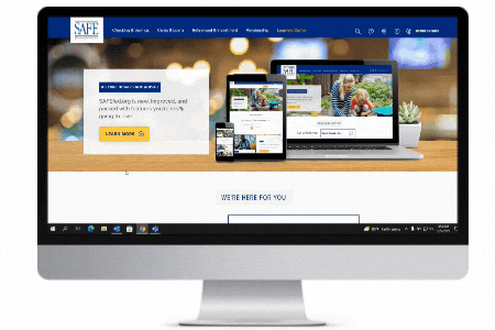 computer screen showing safefed.org menus