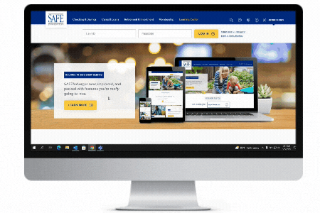 computer screen showing SAFE's new website