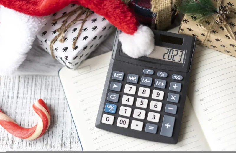 calculator with santa hat