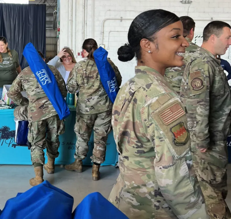 military service woman smiling