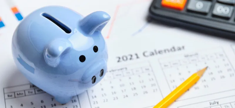 Piggy Bank on Calendar
