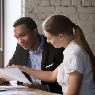 couple looking at finances