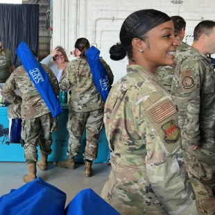 military service woman smiling