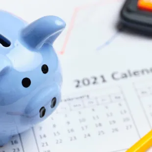 Piggy Bank on Calendar